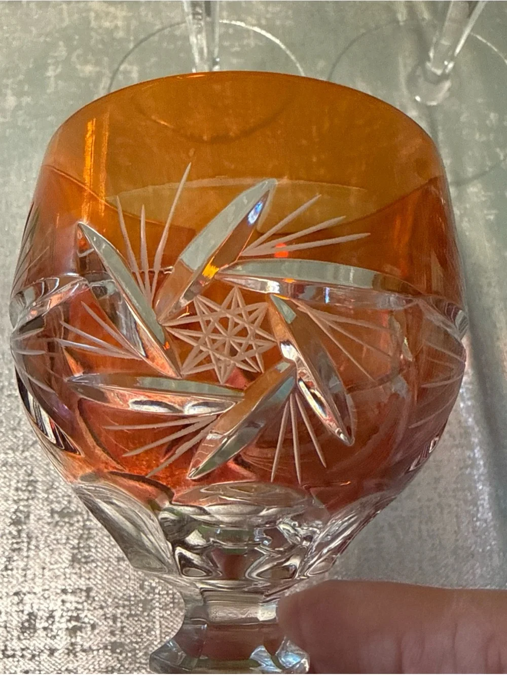 Multicolor Cut Crystal Wine Glasses - Set of 5